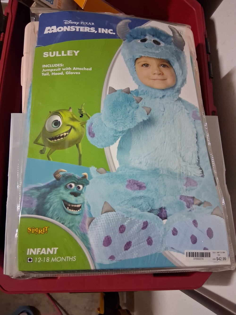 Disney Sulley Plush Infant Costume No Gloves - Light Blue with Purple Spots